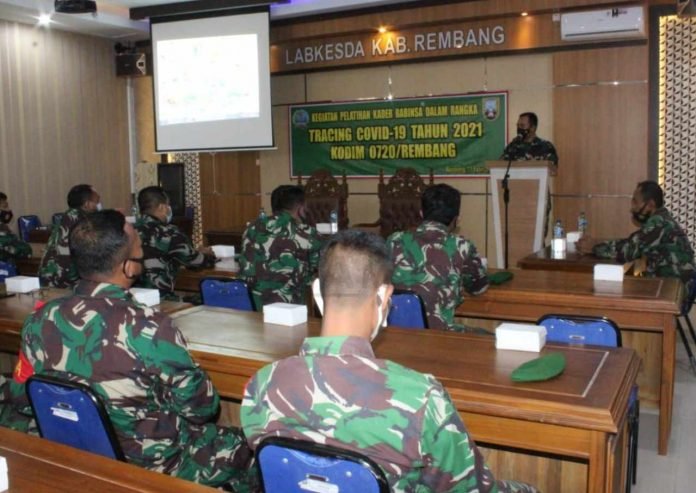 1 Sukseskan PPKM Mikro, Babinsa Rembang Ikuti Pelatihan Tracing