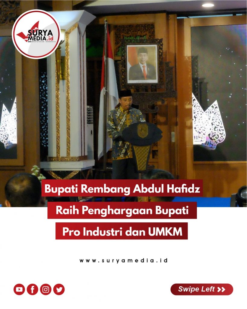 Bupati Rembang Abdul Hafidz Raih Penghargaan Bupati Pro Industri dan UMKM