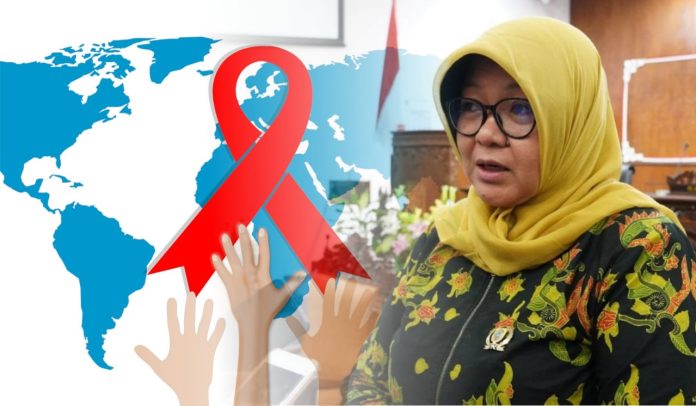 Foto: Ilustrasi HIV/AIDS (Sumber: pixabay) dan Endah Sri Wahyuningati, Wakil Ketua Komisi D DPRD Pati
